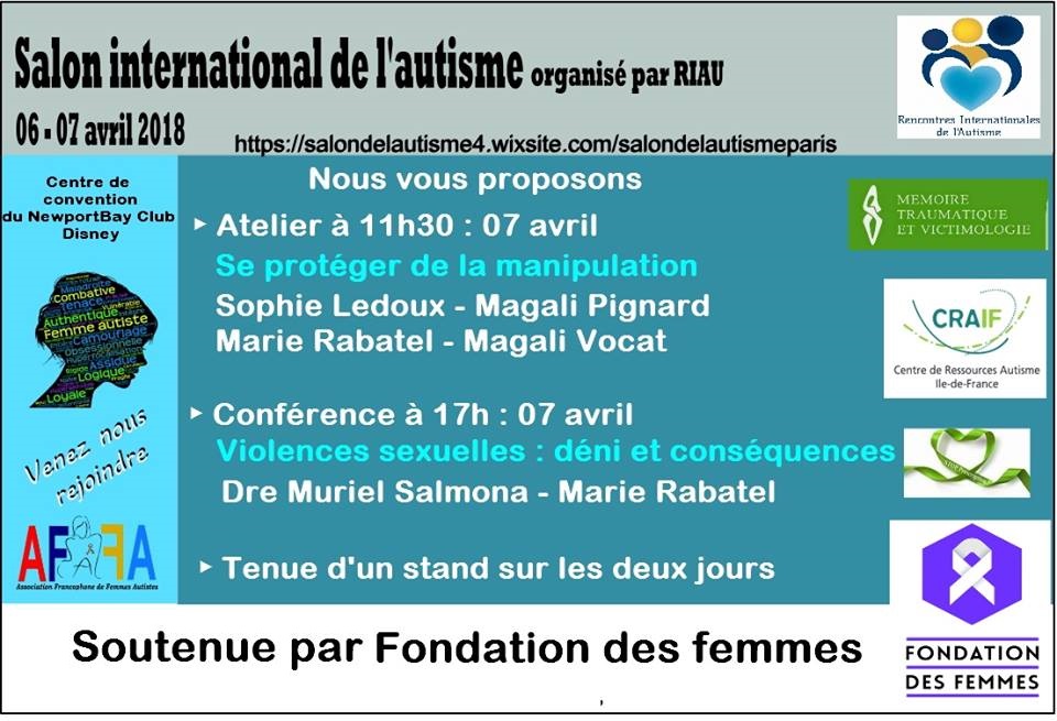 L’AFFA, présente au Salon International de l’Autisme, 6-7 avril 2018