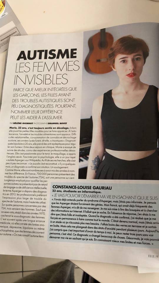 « Autisme – Les femmes invisibles », Elle Magazine, 13 avril 18