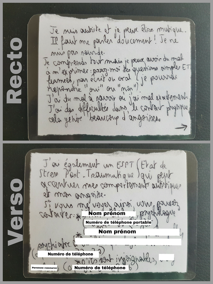 Une carte d’identité du fonctionnement autistique pour les situations d’urgence