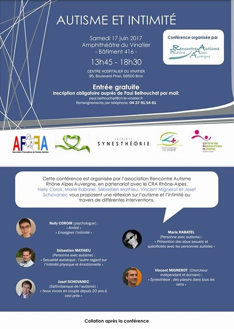 L’AFFA participe à la conférence « Autisme et intimité », 17 juin 2017, Bron (69)